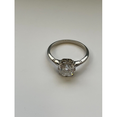 33 - An early-mid 20th century single stone diamond ring, the cushion cut diamond measures approx. 8.3mm ... 