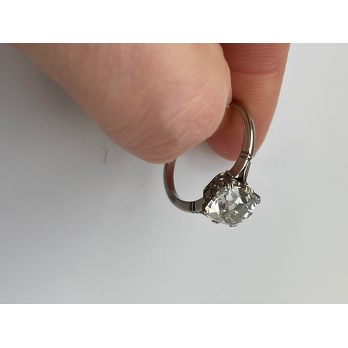 33 - An early-mid 20th century single stone diamond ring, the cushion cut diamond measures approx. 8.3mm ... 