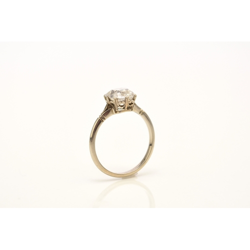 33 - An early-mid 20th century single stone diamond ring, the cushion cut diamond measures approx. 8.3mm ... 