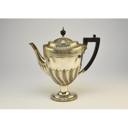 4 - A Victorian four piece silver tea and coffee service, William Hutton & Sons, London 1886, each piece... 