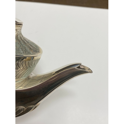 4 - A Victorian four piece silver tea and coffee service, William Hutton & Sons, London 1886, each piece... 