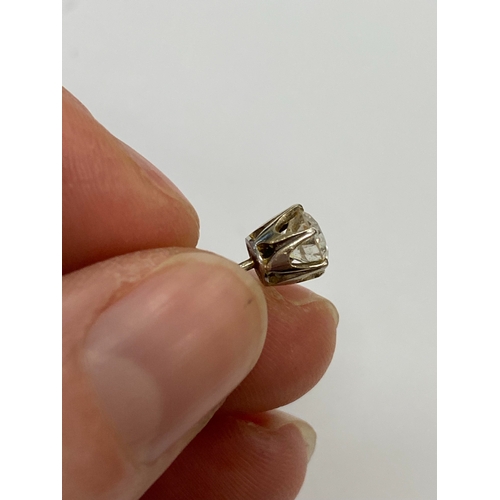 43 - A pair of diamond stud earrings, the brilliant cut diamonds claw set in white metal with post fittin... 