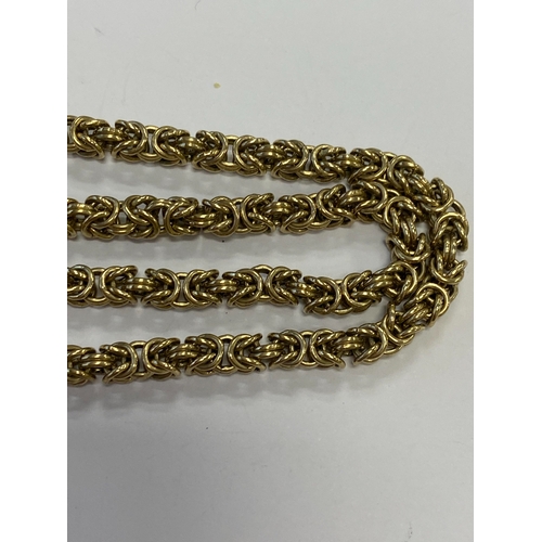 48 - A 9ct gold chain necklace, the Kings link chain with lobster claw clasp, 70cm long, weight approx 52... 