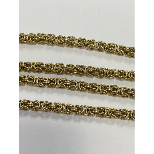 48 - A 9ct gold chain necklace, the Kings link chain with lobster claw clasp, 70cm long, weight approx 52... 