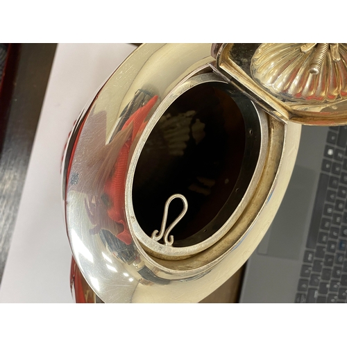 6 - A Victorian silver coffee pot, makers mark rubbed, London 1890, of pedestal half reeded form with eb... 