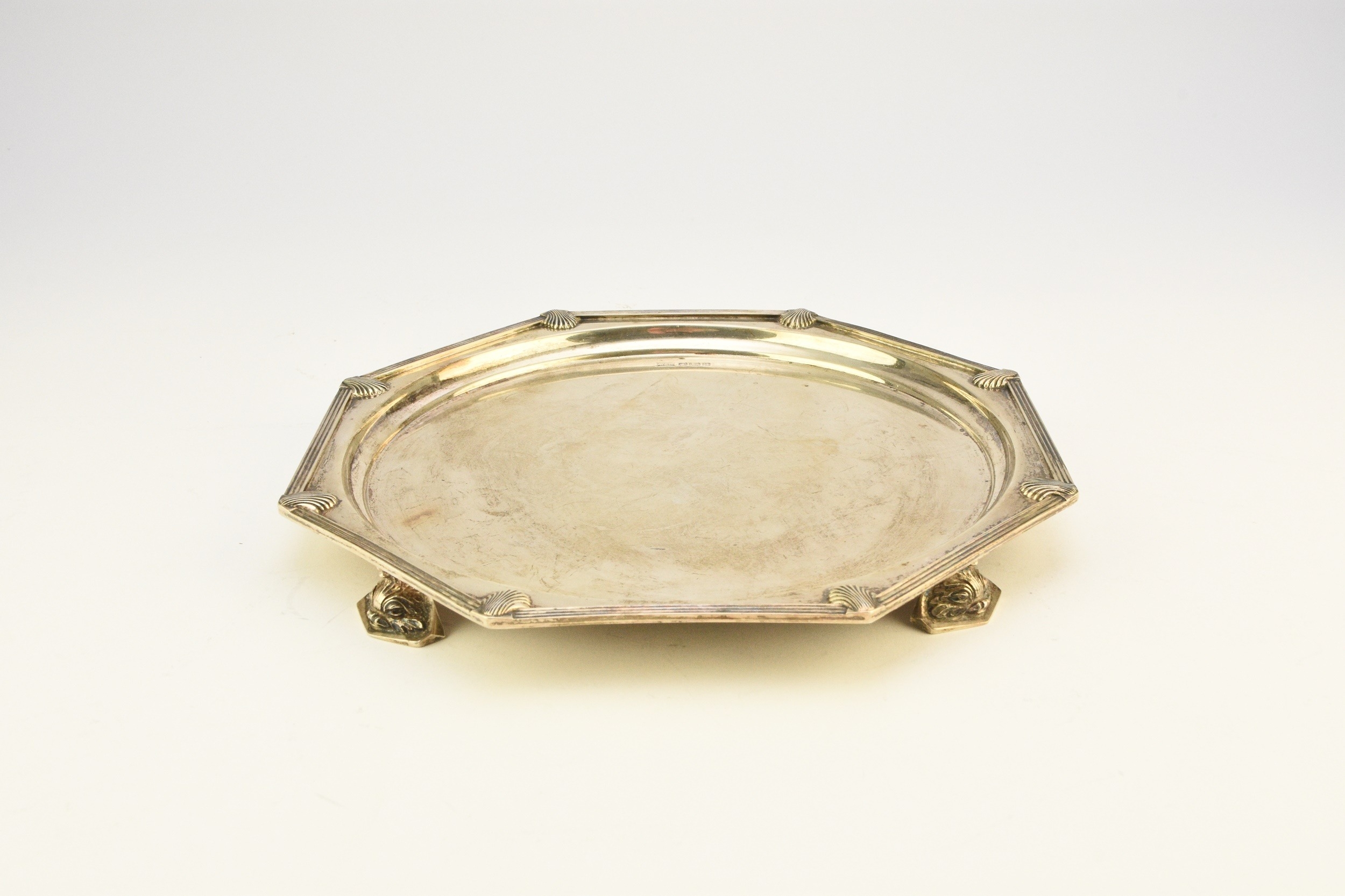 An Art Deco silver salver, Walker & Hall Sheffield 1933, of octagonal ...