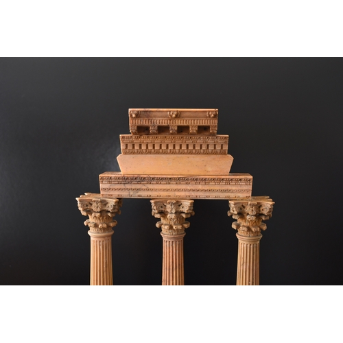 162 - An Italian giallo antico marble Grand Tour model of the Temple of Castor and Pollux Early 19th centu... 