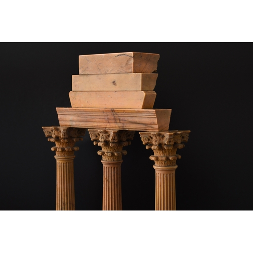 162 - An Italian giallo antico marble Grand Tour model of the Temple of Castor and Pollux Early 19th centu... 