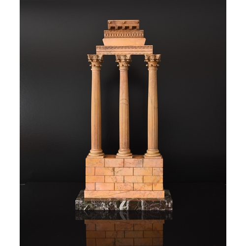 162 - An Italian giallo antico marble Grand Tour model of the Temple of Castor and Pollux Early 19th centu... 
