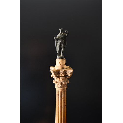 163 - An Italian Grand Tour marble and bronze model of the Colonnadi Foca Early 19th century The giallo an... 