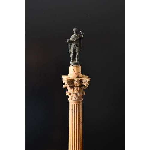 163 - An Italian Grand Tour marble and bronze model of the Colonnadi Foca Early 19th century The giallo an... 
