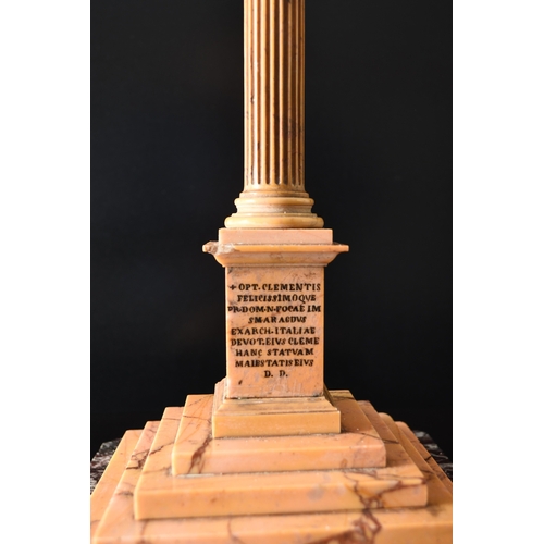 163 - An Italian Grand Tour marble and bronze model of the Colonnadi Foca Early 19th century The giallo an... 