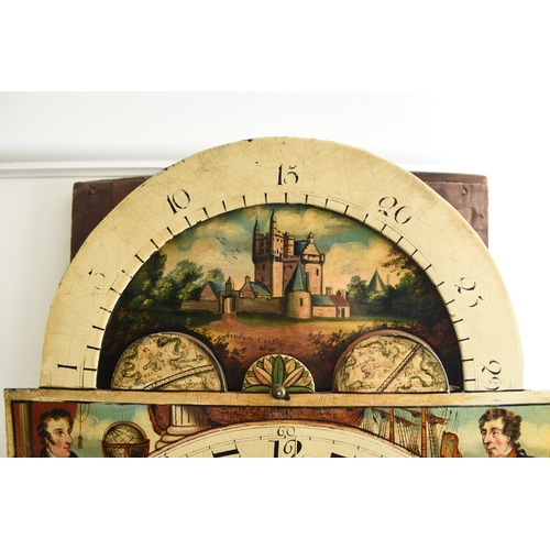 168 - An unusual George III mahogany painted tidal dial longcase clock The dial signed Thomas Gilmour, Hut... 
