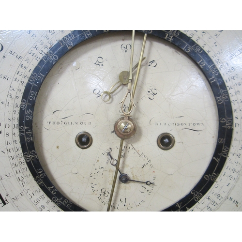 168 - An unusual George III mahogany painted tidal dial longcase clock The dial signed Thomas Gilmour, Hut... 