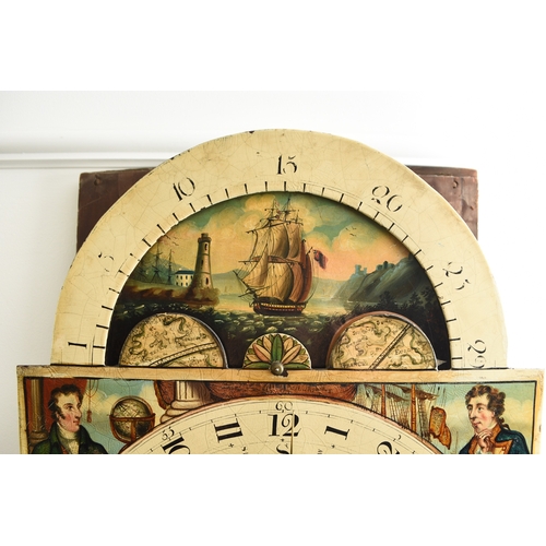 168 - An unusual George III mahogany painted tidal dial longcase clock The dial signed Thomas Gilmour, Hut... 