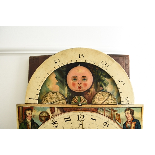 168 - An unusual George III mahogany painted tidal dial longcase clock The dial signed Thomas Gilmour, Hut... 