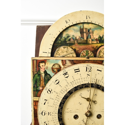 168 - An unusual George III mahogany painted tidal dial longcase clock The dial signed Thomas Gilmour, Hut... 