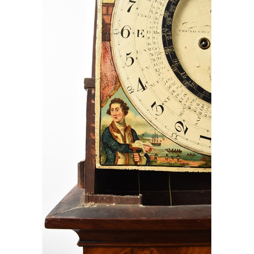 168 - An unusual George III mahogany painted tidal dial longcase clock The dial signed Thomas Gilmour, Hut... 