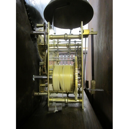 168 - An unusual George III mahogany painted tidal dial longcase clock The dial signed Thomas Gilmour, Hut... 