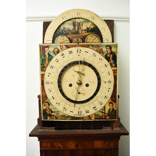 168 - An unusual George III mahogany painted tidal dial longcase clock The dial signed Thomas Gilmour, Hut... 