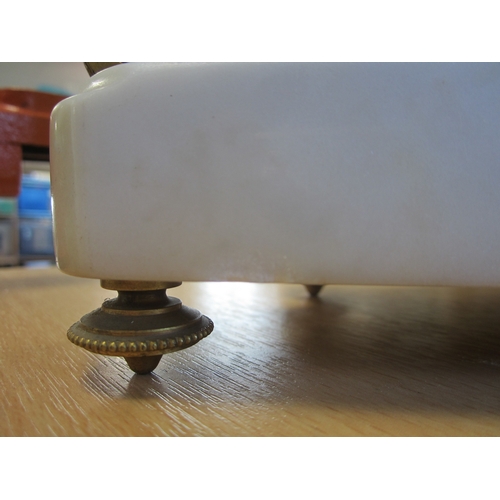 169 - A French white marble and ormolu clock garniture Late 19th century, the rectangular case mounted wit... 