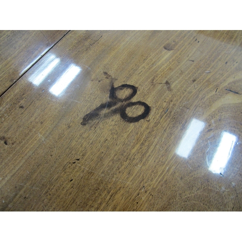 184 - A George III mahogany D-end extending dining table The top with reeded edge above a plain frieze, ra... 