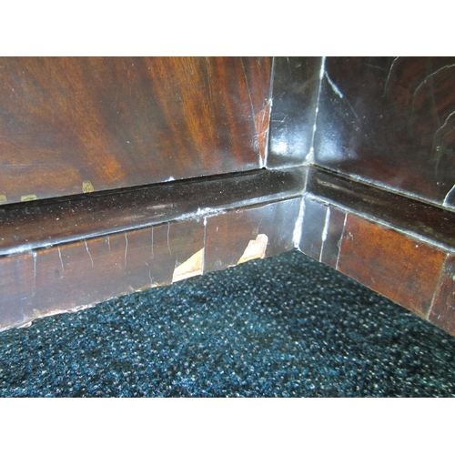 186 - A George III mahogany veneered campaign type kneehole desk The moulded top above a long frieze drawe... 