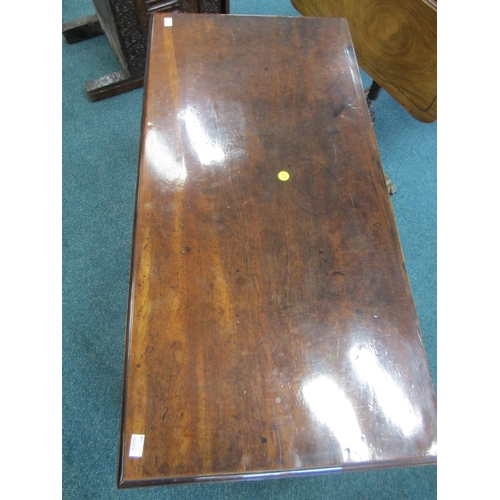 186 - A George III mahogany veneered campaign type kneehole desk The moulded top above a long frieze drawe... 