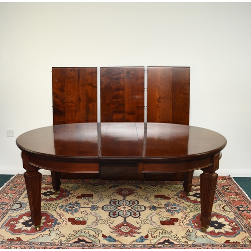 208 - A reproduction mahogany wind-out extending dining table, circa 1920s The moulded D-end top above a b... 