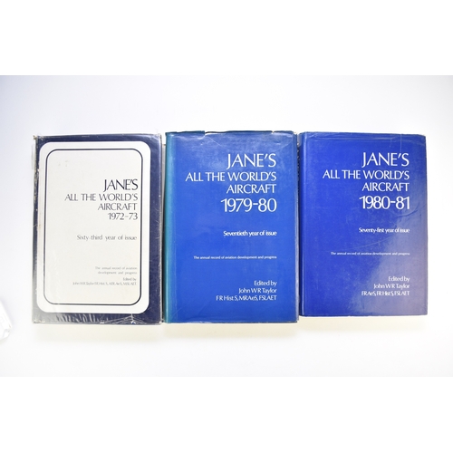 116 - JANE'S ALL THE WORLD'S AIRCRAFT, 34 volumes. 1928, 1931, 1937 & 1938, all in poor condition. With 19... 