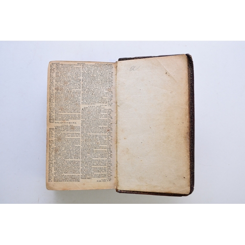 127 - HOLY BIBLE, 8vo, Charles Bill 1698. Includes both title pages. Lacks last leaf of Revelations and fr... 