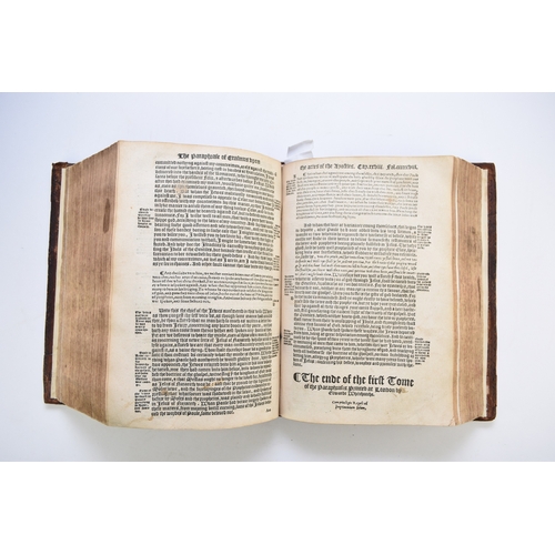 130 - ERASMUS, Desiderius, The Paraphrase of Erasmus upon the Newe Testament. 1551 & 1549. Thick folio, tw... 