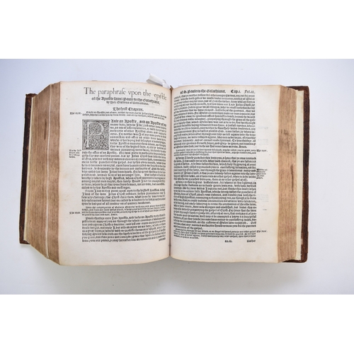 130 - ERASMUS, Desiderius, The Paraphrase of Erasmus upon the Newe Testament. 1551 & 1549. Thick folio, tw... 