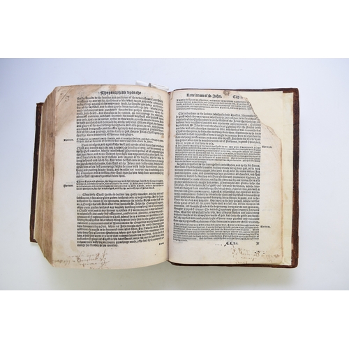 130 - ERASMUS, Desiderius, The Paraphrase of Erasmus upon the Newe Testament. 1551 & 1549. Thick folio, tw... 