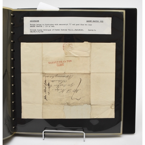 165 - Great Britain Postal History, Shropshire 1811-1847 collection of 17 items housed in a black SAFE alb... 