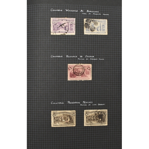 167 - USA, 1893-1940 used collection in black album on black pages, neatly mounted and written up. Compris... 