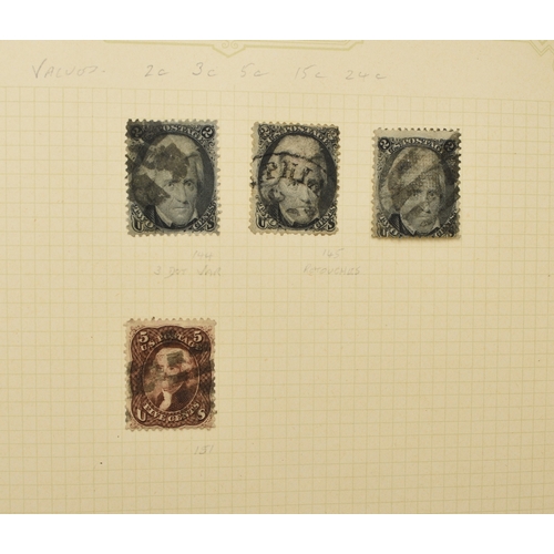 168 - USA, 1857-1970s used collection (a few mint) in red album with strength in early definitives with di... 