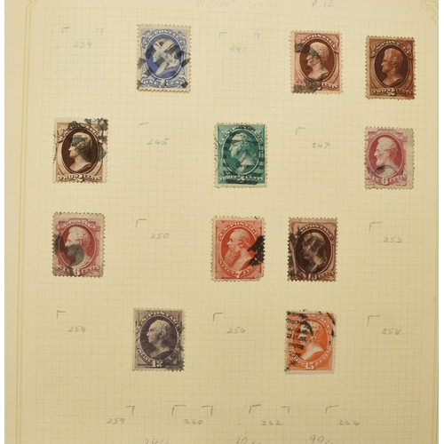 168 - USA, 1857-1970s used collection (a few mint) in red album with strength in early definitives with di... 