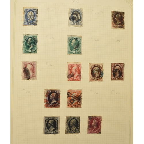 168 - USA, 1857-1970s used collection (a few mint) in red album with strength in early definitives with di... 