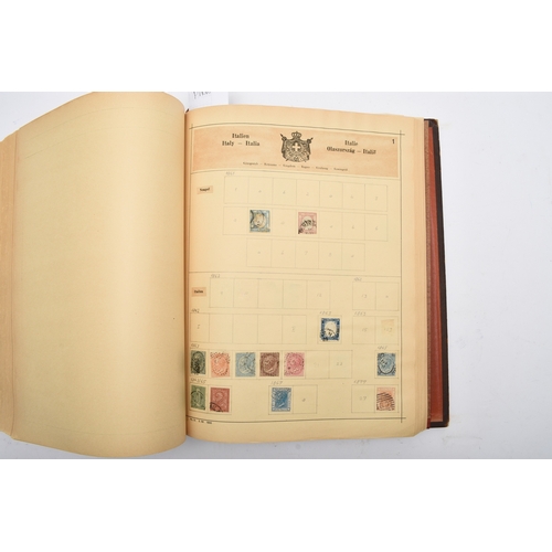 177 - Collection of Europe (incl GB) stamps in large leather trimmed album covering issues to 1970s. Some ... 