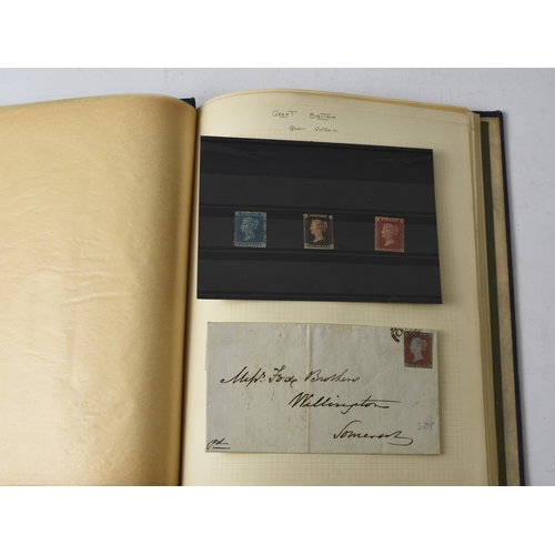 181 - Stamp collections in grey holdall comprising: 2 albums GB collection with 3x 1d Blacks, 5x 2d Blue; ... 