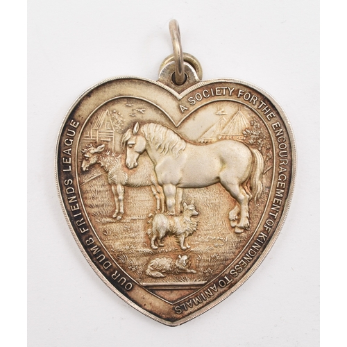 200 - A Silver heart-shaped medal 