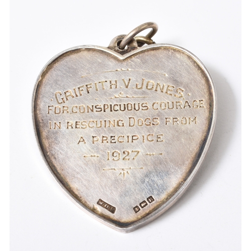 200 - A Silver heart-shaped medal 