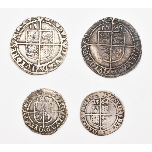 209 - Elizabeth I coinage - all with rose. Sixpence dated 1579 Spink ref 2572, sixpence dated 1590 Spink r... 