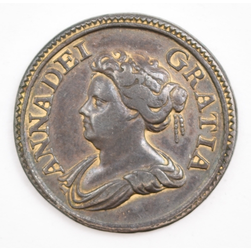 216 - Anne - 1702 - 14 pattern farthing dated 1714