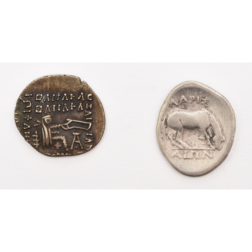 229 - Greek - Thessaly - Larissa - 350-325BC, Drachm - head of nymph - horse to right, together with Parth... 