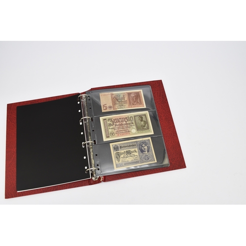 238 - Red album containing 20 world banknotes from Germany - Hungary - Luxemburg, Poland, South Africa - U... 