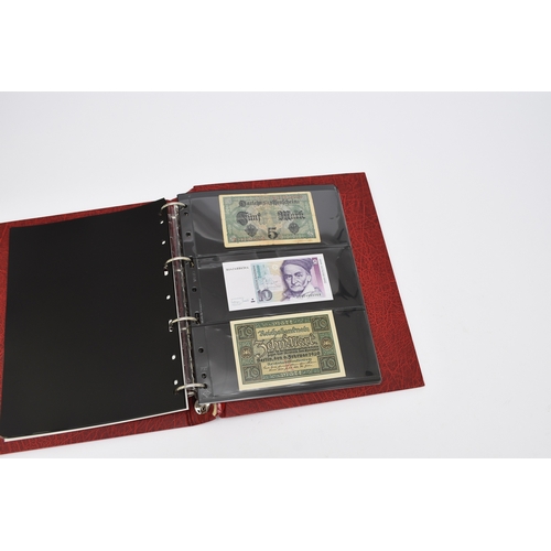 238 - Red album containing 20 world banknotes from Germany - Hungary - Luxemburg, Poland, South Africa - U... 