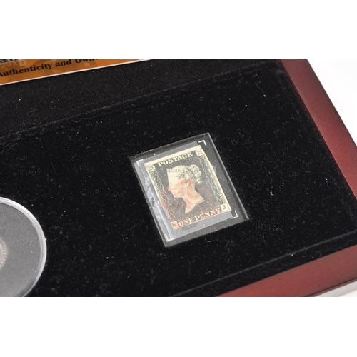 253 - The London Mint Office. Penny Black 170th anniversary stamp and gold coin set. Comprising Penny Blac... 