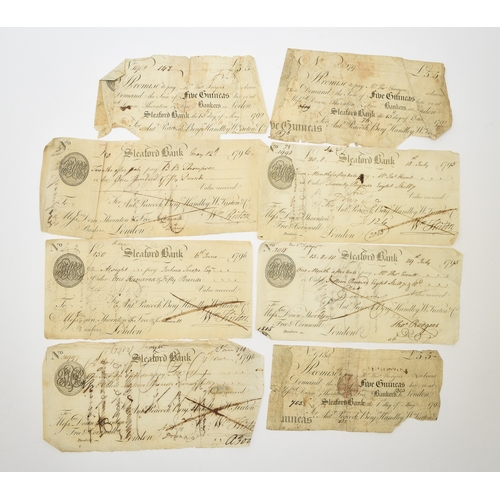 266 - A collection of 28 late 18th century banknotes from the Sleaford Bank - established 1792, Peacock, H... 